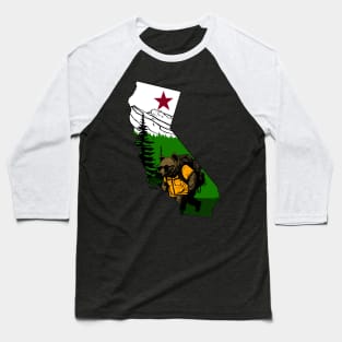 Hiking California Bear Baseball T-Shirt